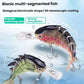 Bionic-style multi-segment fish hard lure with clear lip and treble hooks