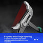 Adjustable water pump pliers side view with serrated jaws and green handle accents
