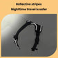 Black reflective dog vest harness with glow stripes and front metal D-ring