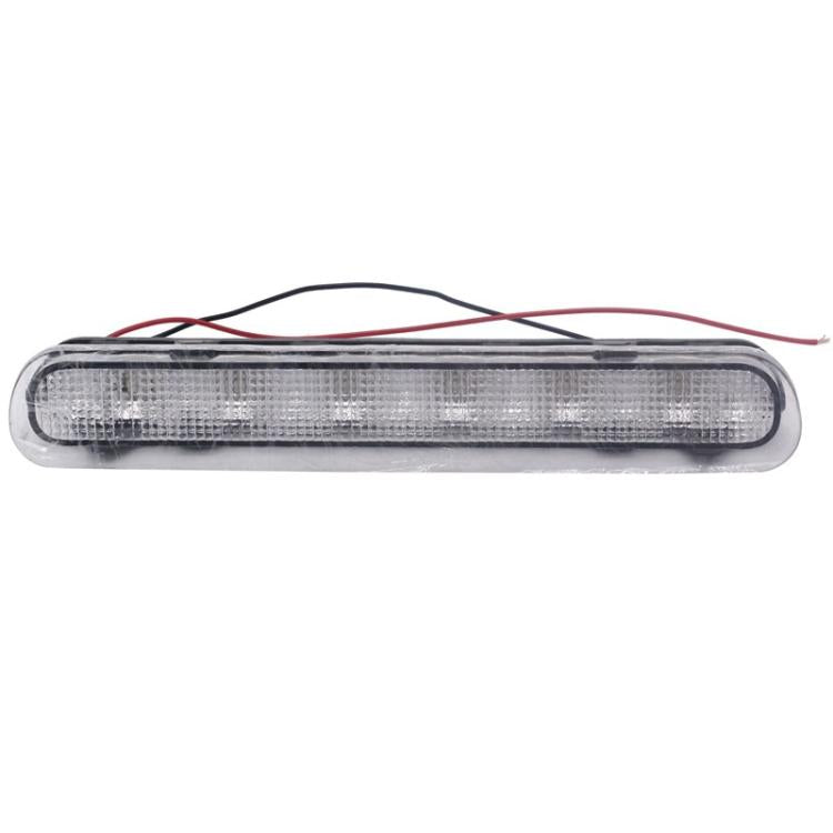 High-mounted brake light with clear lens, gray housing, and red/black wiring