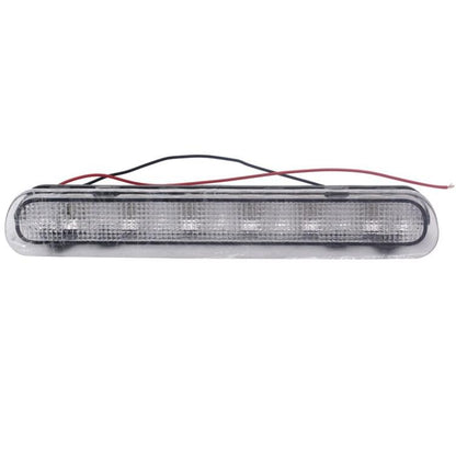 High-mounted brake light with clear lens, gray housing, and red/black wiring