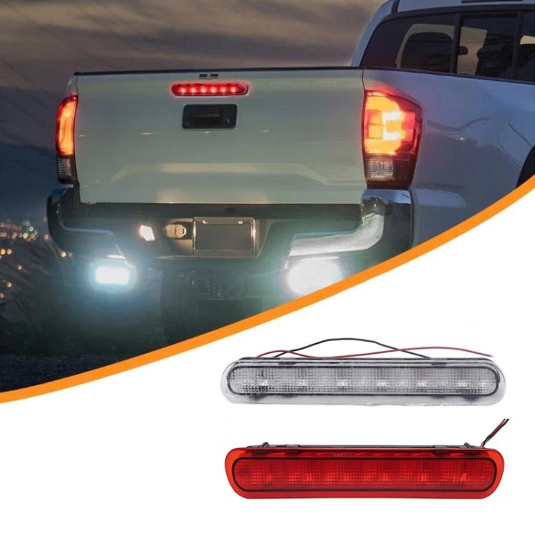 High-mounted brake light pair with clear and red lenses and wiring leads