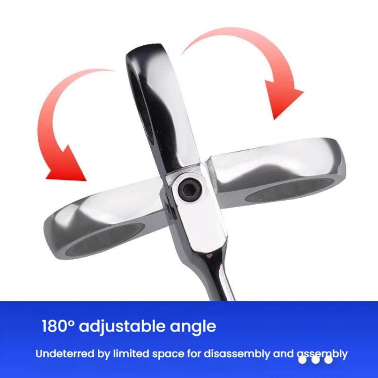 Ratchet wrench with fixed head and angled handle for tight-space work