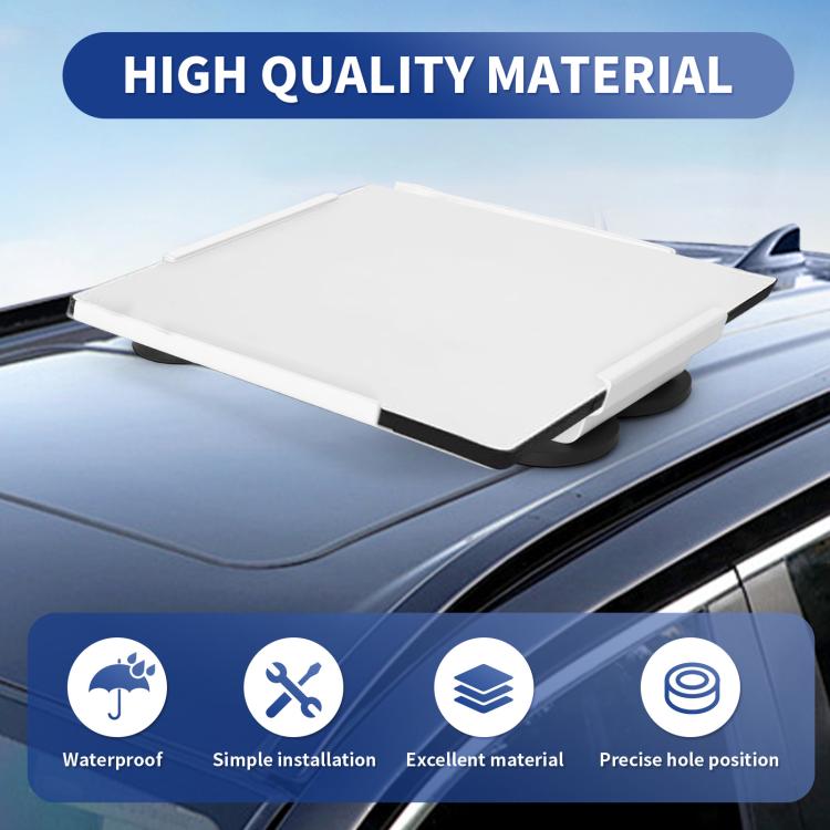 White magnetic base plate securely mounted on car hood