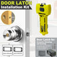 Yellow door latch installation chisel tool with cutting guide and scoring blades