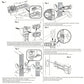 Illustrated door latch installation chisel tool set diagram with step-by-step parts