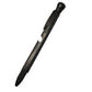 Black multifunctional EDC tool pen with built-in ruler scale and capped LED end