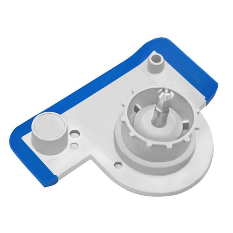Robot vacuum roller handle accessory with mounting plate, white and blue frame