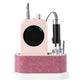 Pink rhinestone desktop nail tool organizer with drill unit and multiple mounted bits