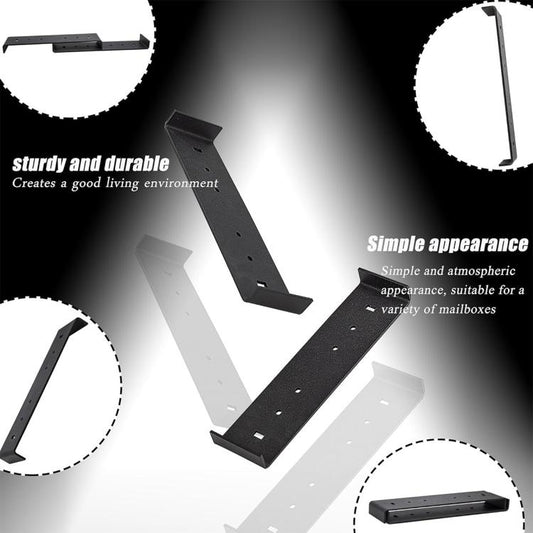 Heavy Iron Mailbox Mounting Bracket Supports Large Mailboxes Up To 8-Inch Wide, 200x50x17mm