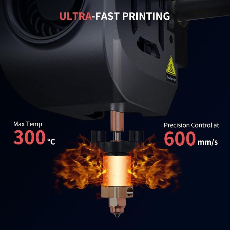 Ceramic hot end nozzle assembly with copper-colored tip, brown heat block, and black parts