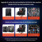 Hot end installation steps graphic with machine front view and wiring insertion diagram