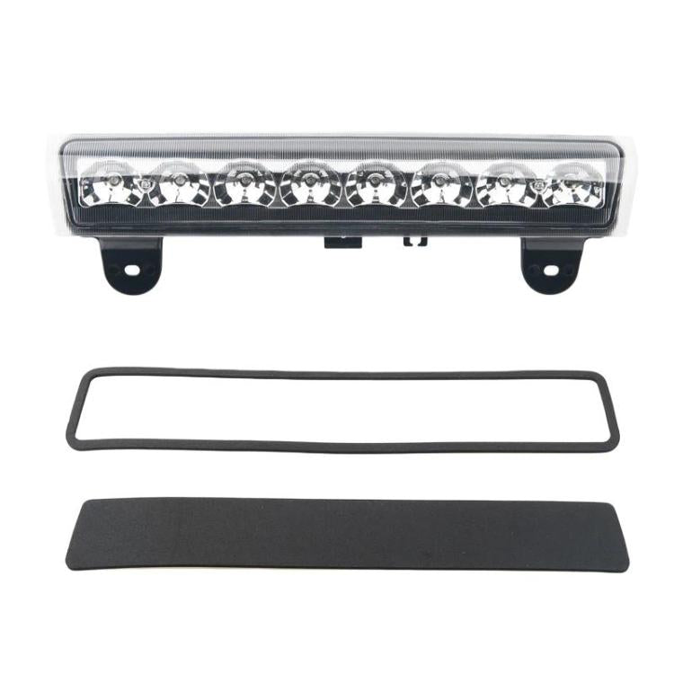 Rear tail light assembly with clear lens and black mounting brackets