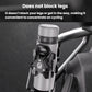 Silver and black cup holder attachment with wide clamp around handlebars