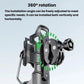 360-degree rotating cup holder mount with clamp and anti-slip grippers