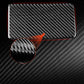 Black carbon-fiber style charging sticker, rectangular with textured weave