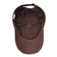 Distressed baseball cap with frayed panels and curved brim, dark brown