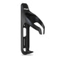 Black bicycle water bottle cage holder with textured surface and open bottle slot