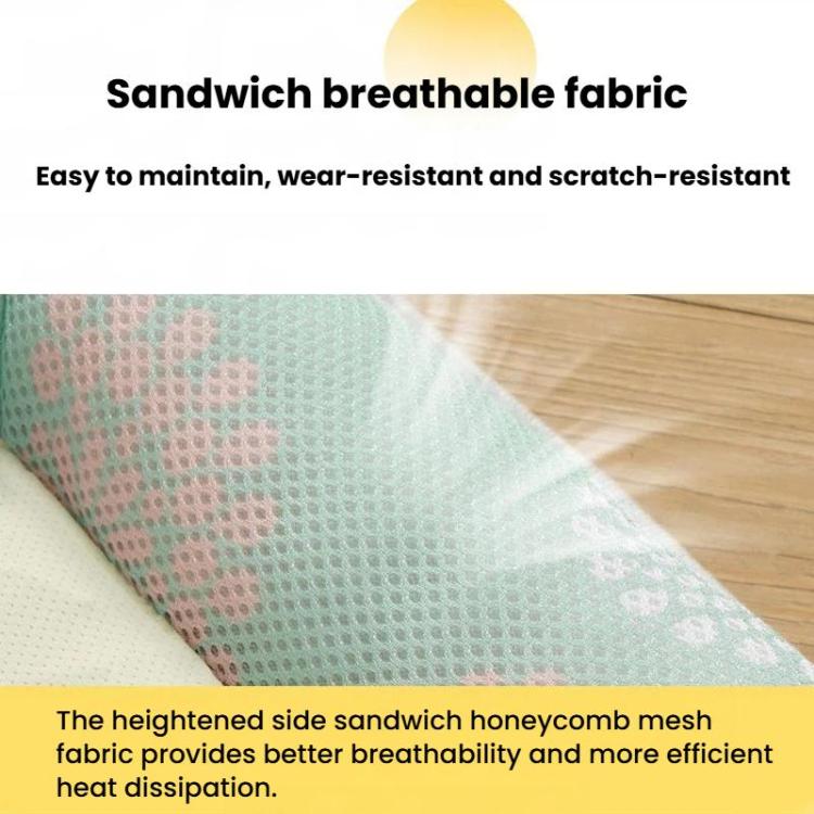 Breathable honeycomb mesh cooling mat pad with raised side, light teal