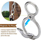Stainless magnetic tie ring with snap-style tether attachment