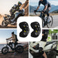 Motorcycle knee and elbow protective pads, black with yellow shockproof details
