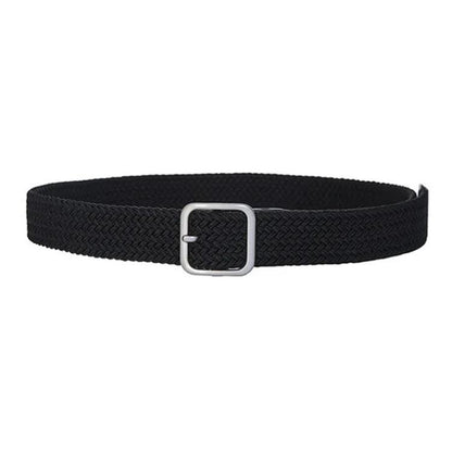 Woven Canvas No Perforation Square Buckle Belt, 105cm