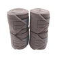 Set of 4 thick fleece horse leg wraps, gray, with adhesive fastening pads.