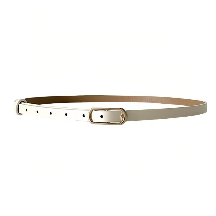 Women Dress-Embellished Denim PU Thin Belt, Leopard Print, White, Black, Light Tan