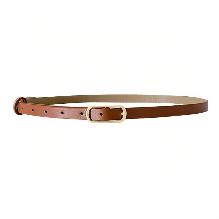 Women Dress-Embellished Denim PU Thin Belt, Leopard Print, White, Black, Light Tan