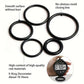 Black NBR O-ring sealing rings set: five circular rings and finger-size inset