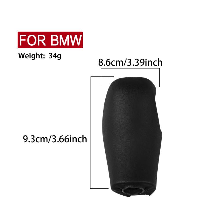 Black gear shift knob cover with size markings and weight details