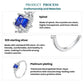 S925 Sterling Silver Blue Spinel Sparkling Ring, 6 US Size, 7 US Size, 8 US Size