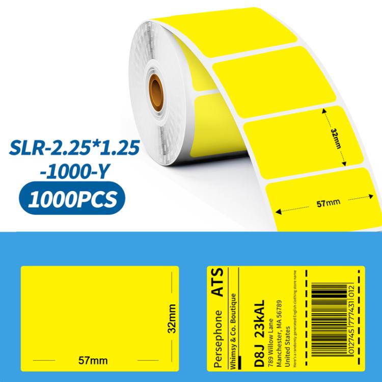 Yellow adhesive labels roll, 2.25 x 1.25 in label size
