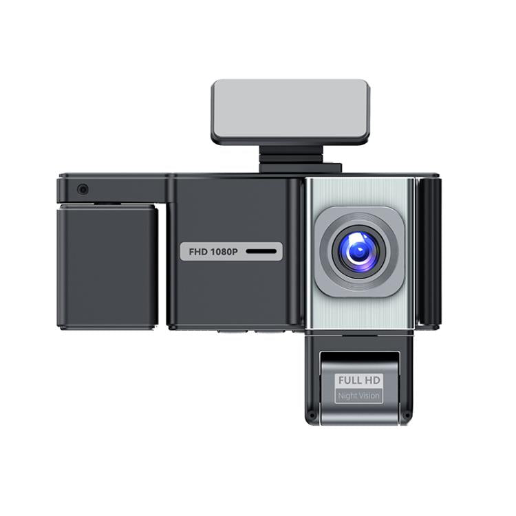 FHD 1080P dash cam with front and side lens modules and infrared night vision