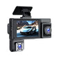 Dash cam with front display screen and front plus rear infrared night vision lenses