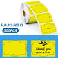 Yellow 3x2 shipping label sticker roll with pre-cut labels and blank corner cutouts