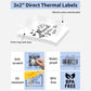 Direct thermal shipping labels infographic showing vibrant colors and print clarity features