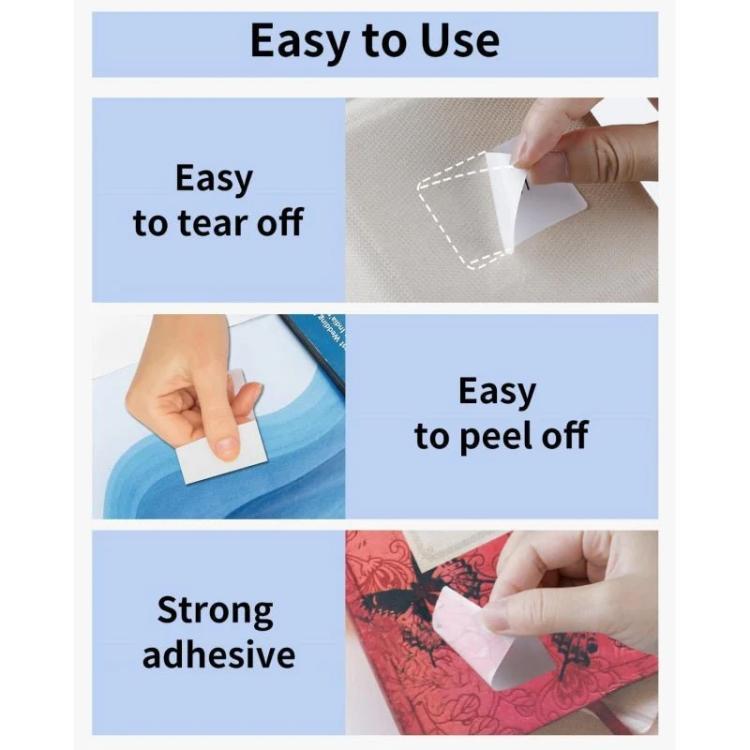 Shipping label stickers with easy tear-off and easy peel-off application examples