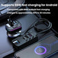 Multi-port car charger with attached cable, featuring multiple USB ports and LED glow