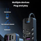 6-port multi-device car charger with Type-C and USB ports on a carbon-fiber panel
