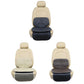 Booster pad set: beige cushions with dark inserts, multiple angles shown