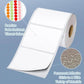Phomemo thermal label roll with blank white 4x3 inch labels, permanent adhesive