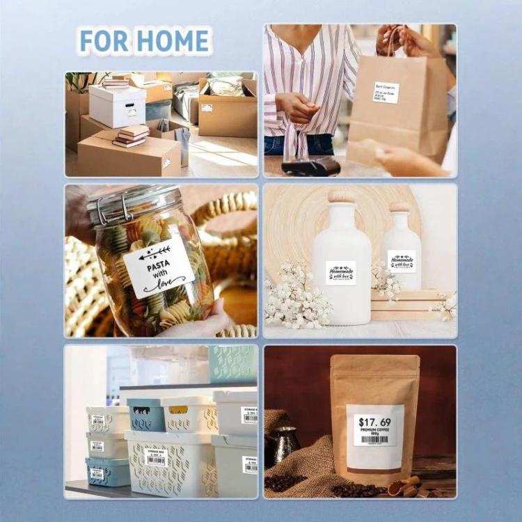 Phomemo thermal label roll for packing and labeling, white 4x3 inch labels
