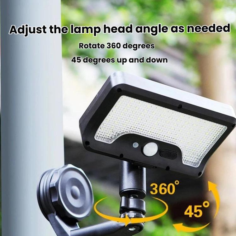 Adjustable solar LED wall light with tilting head and motion sensor, black
