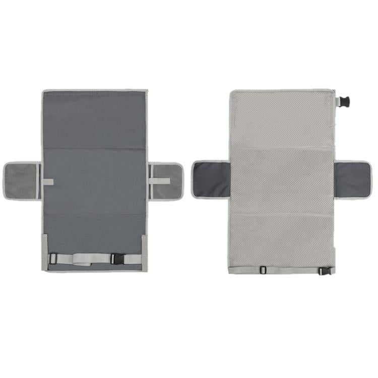 Airplane child seat extension pad with two-sided coverage and side attachment straps