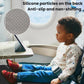 Non-slip airplane child seat extension pad with dotted grip back