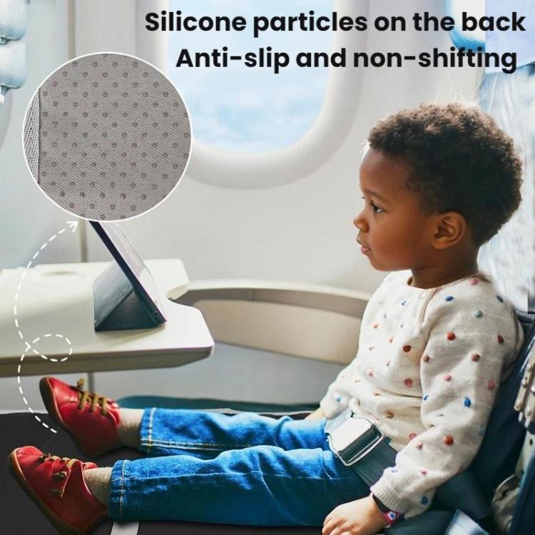 Non-slip airplane child seat extension pad with dotted grip back
