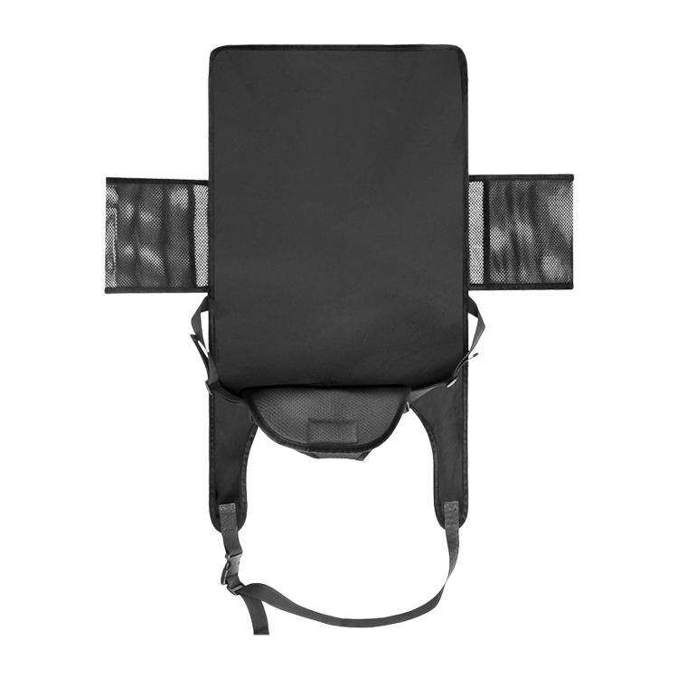 Black foldable kids airplane seat mattress hammock with head panel and front leg straps