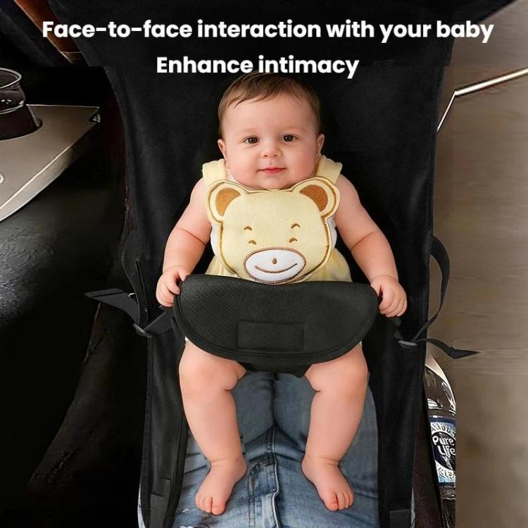 Black kids airplane seat hammock holding a baby with a front safety belt