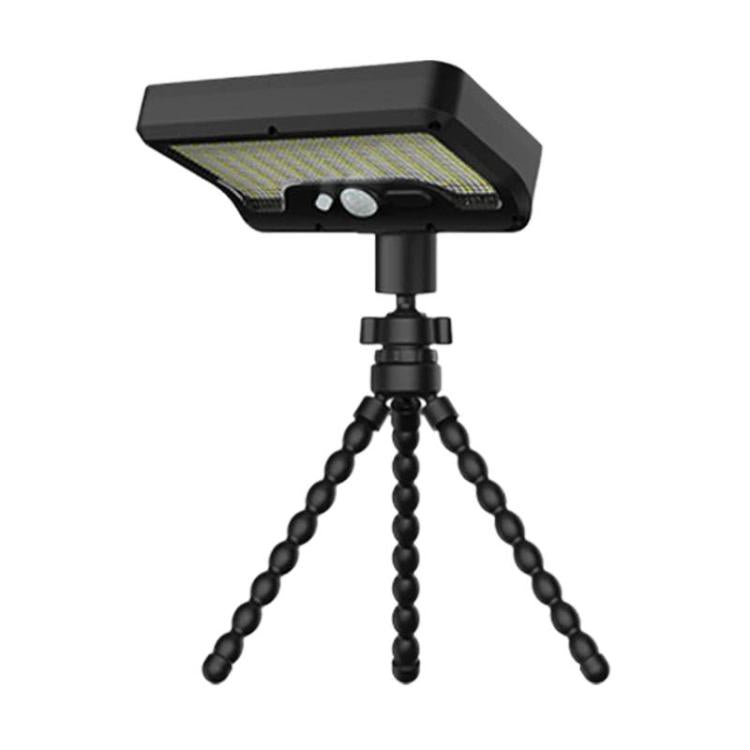 Black solar sensor light with wall-mount head and three-limb octopus stand
